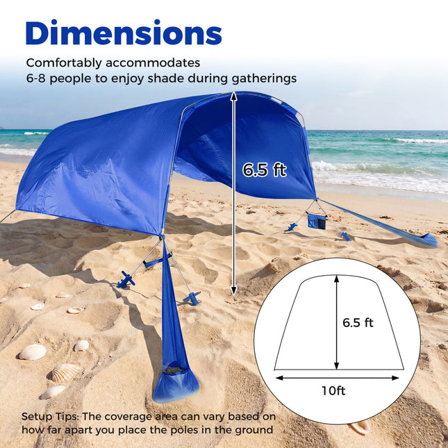 Wind Powered Beach Tent Portable Sun Shelter Canopy for Picnic