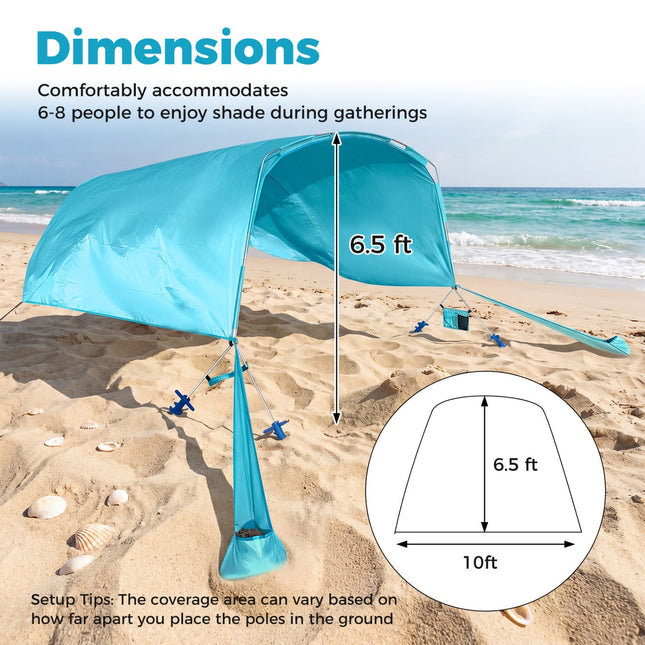 Wind Powered Beach Tent Portable Sun Shelter Canopy for Picnic