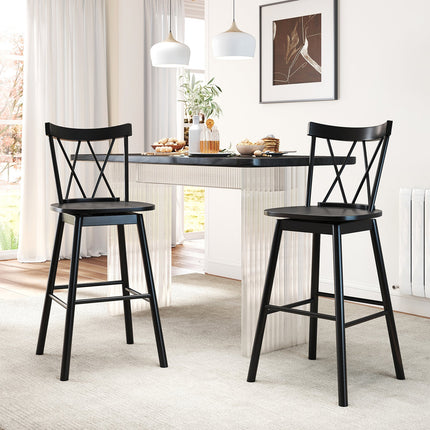 Set of 2 Windsor Bar Stool with Ergonomic Backrest and Footrests