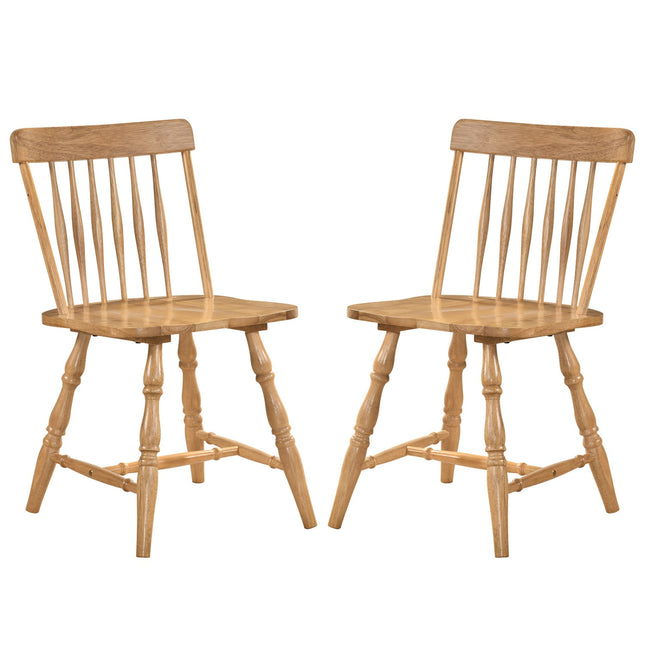 Windsor Dining Chairs Set of 2 with Curved Spindle Back