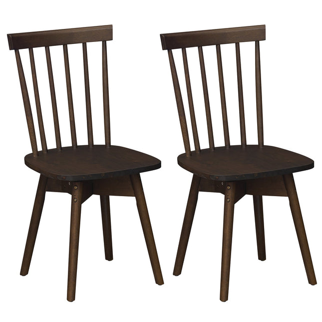 Windsor Dining Chairs Set of 2 Mid Century Rubber Wood Kitchen Chairs with Swivel Seat