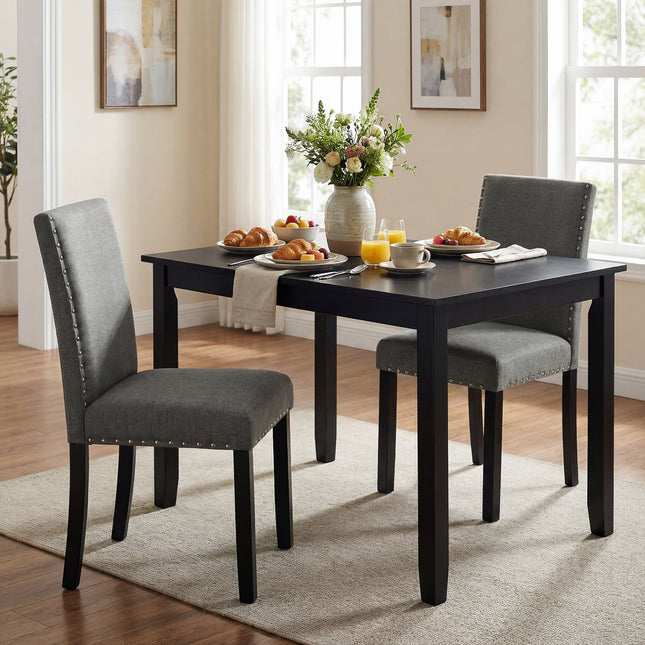 Wooden Dining Chairs Set of 4 with Bent Wood Legs