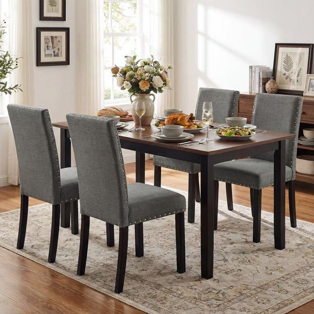 Wooden Dining Chairs Set of 4 with Bent Wood Legs