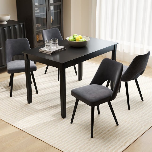 48-Inch Wooden Dining Table for 4 People Rectangular Kitchen Table with Rubber Wood Legs