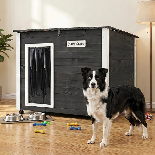 Wooden Dog House Outdoor with Openable Roof - Large