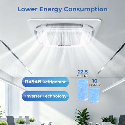 X-Pro 35000 BTU 3 Zone 22.5 SEER2 Ceiling Cassette Mini Split AC