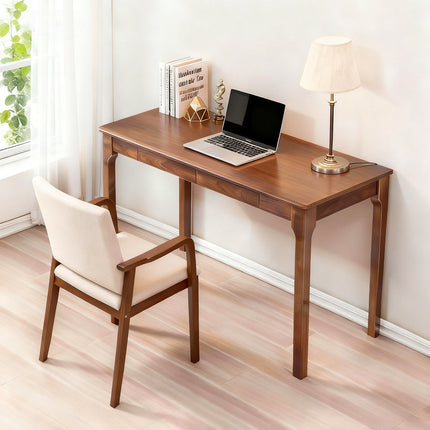 Solid Wood Desk with Drawers for Home Office