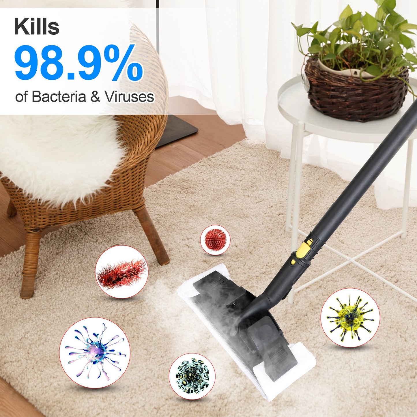 1800W Steam Cleaning Machine – 2L Tank, High Pressure, 15 Accessories