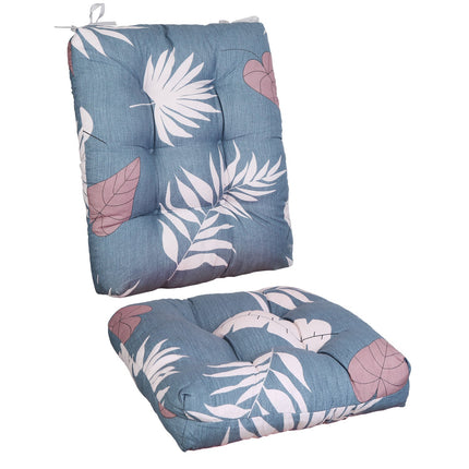 2Pcs Waterproof Rocking Chair Cushion Upper And Lower Back And Seat Sets with Non-Slip Ties Oxford Cloth Surface Polyester Filling Comfortable for Ind