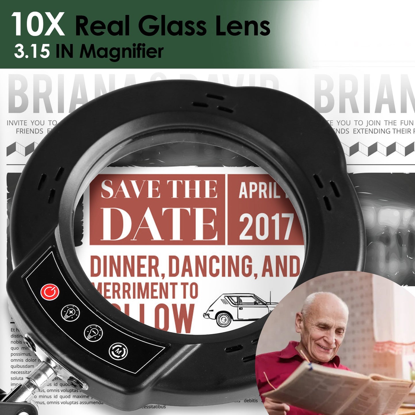 10X Magnifying Lamp – Adjustable Light, Clamp Stand, 5 Color Modes