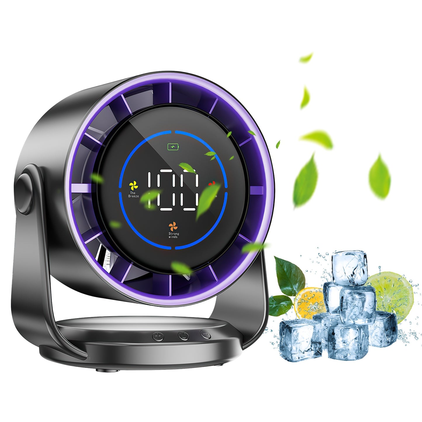 100 Speeds Desk Fan Battery Operated Wall Mounted Fan Rechargeable Mini Desk Fan with 120¼ Tilting Angle for Home Office Travel