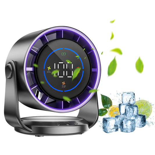 100 Speeds Desk Fan Battery Operated Wall Mounted Fan Rechargeable Mini Desk Fan with 120¼ Tilting Angle for Home Office Travel