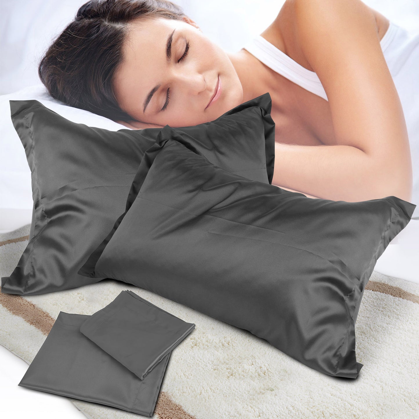 Luxury Silky Satin King Pillowcase Set