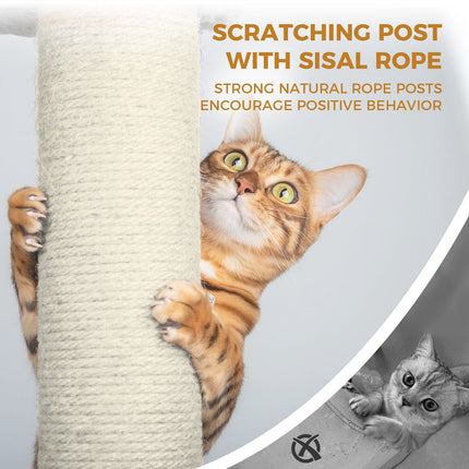 68-Inch Multi-Level Cat Tree Tower with Hammocks & Scratching Posts