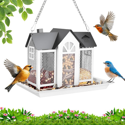 Barn Bird Feeder with Lift Top Lid and Viewing Window