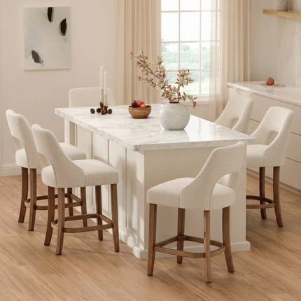 Counter Height Bar Stools Set of 2 with Cutout Back