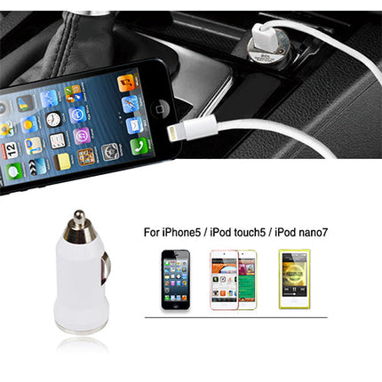 Car & Wall Charger + 2 Cables for iPhone 5/ iTouch 5/ iPod Nano 7
