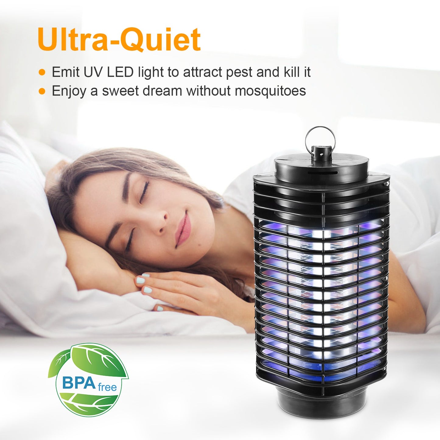 Electric Bug Zapper UV Light Flying Zapper Insect Killer Lamps Pest Mosquito Fly Trap Catcher Odorless Noiseless for Home Restaurant