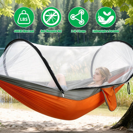 Camping Hammock with Mosquito Net 3-in-1 Portable 440lbs