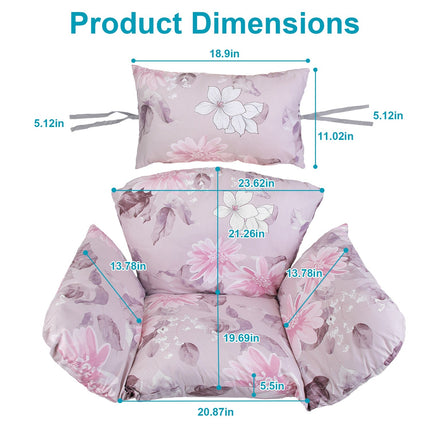 Egg Chair Cushion with Headrest - Thick Padded Swing Seat