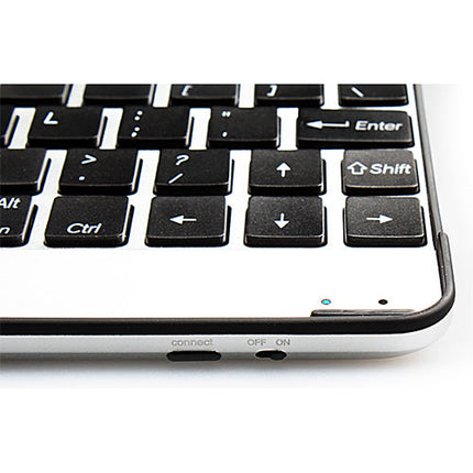 Wireless Keyboard with Aluminum Alloy Cover, Silver and Black Design