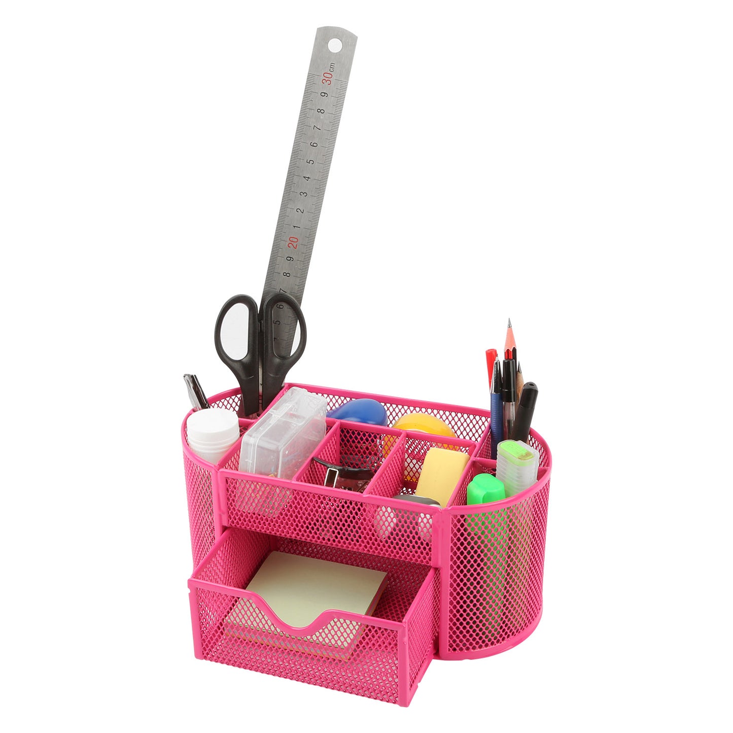 Metal Mesh Pencil Holders Desk Organizer w/9 Compartment Pen Holder Storage
