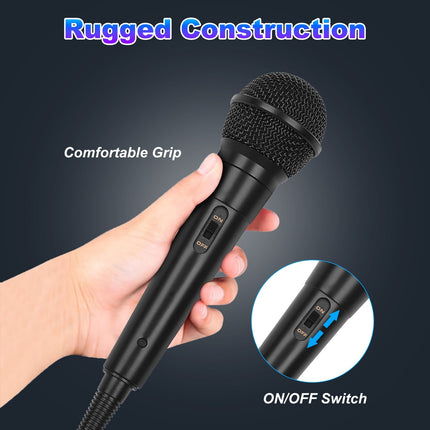 Handheld Wired Dynamic Microphone | Vocal Mic with Switch & 13ft Cable
