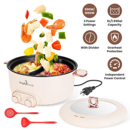 Electric Hot Pot 6L Dual Divider with Independent Controls