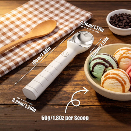 Heated Ice Cream Scoop – Rechargeable Electric with Fast Heating
