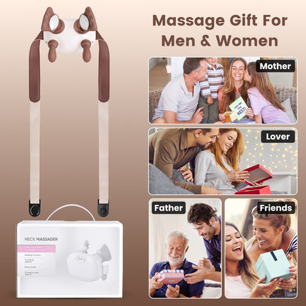 Cordless Neck Massager with Heat and Shiatsu Kneading
