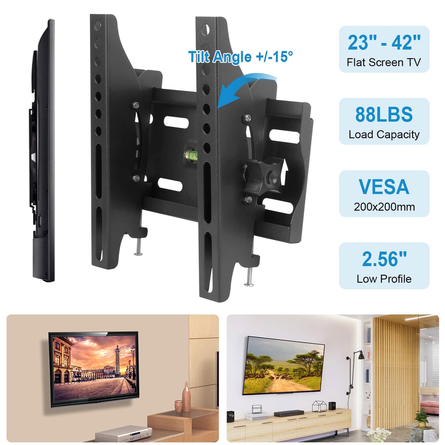 TV Wall Mount Bracket Tilt for 23"-42" LED/LCD/PLASMA Flat TV VESA 200x200mm