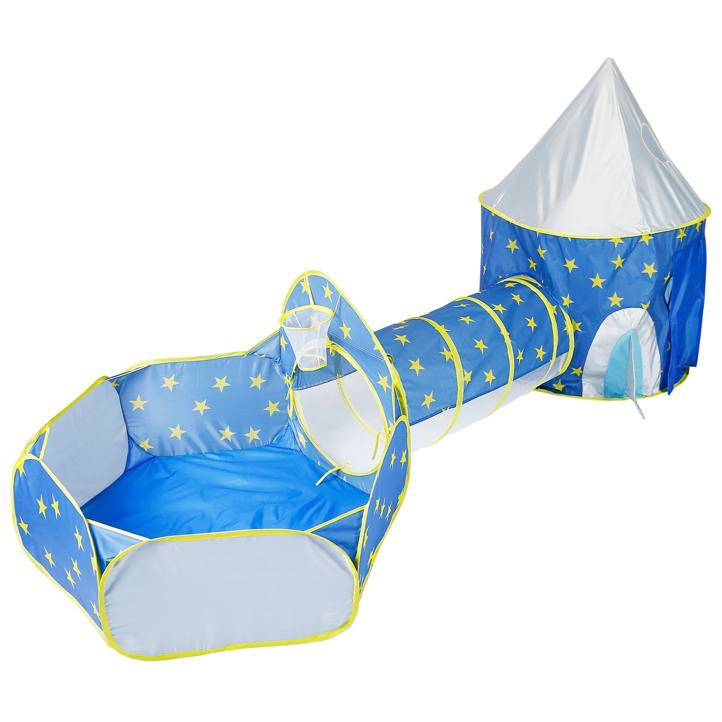 3 In 1 Child Crawl Tunnel Tent Kids Play Tent Ball Pit Set Foldable Children Play House Pop-up Kids Tent w/Storage Bag For Indoor Outdoor Travel Use