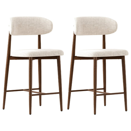 Counter Height Bar Stools Set of 2 with Curved Backrest