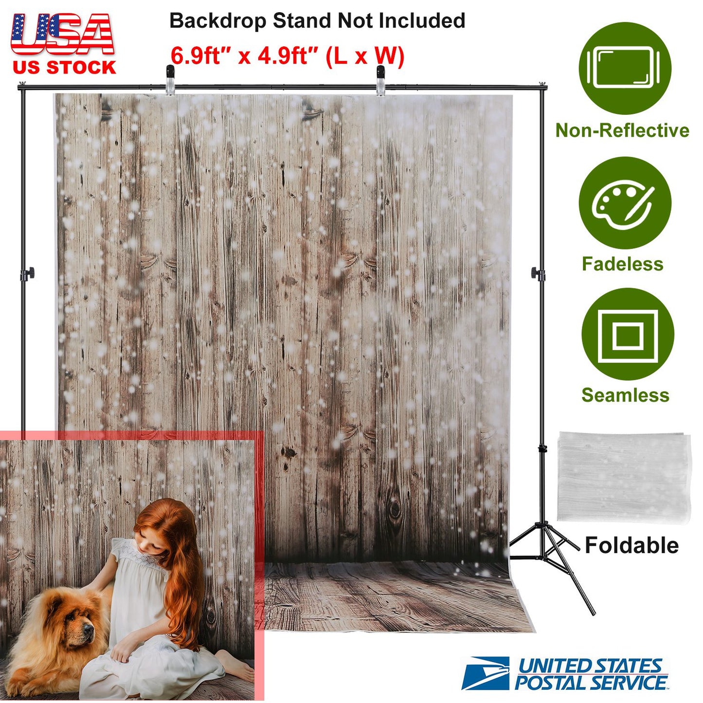 5x7FT Wooden Floor Photo Backdrops Wood Wall Rustic Photography Background for Studio Birthday Party Events Decoration