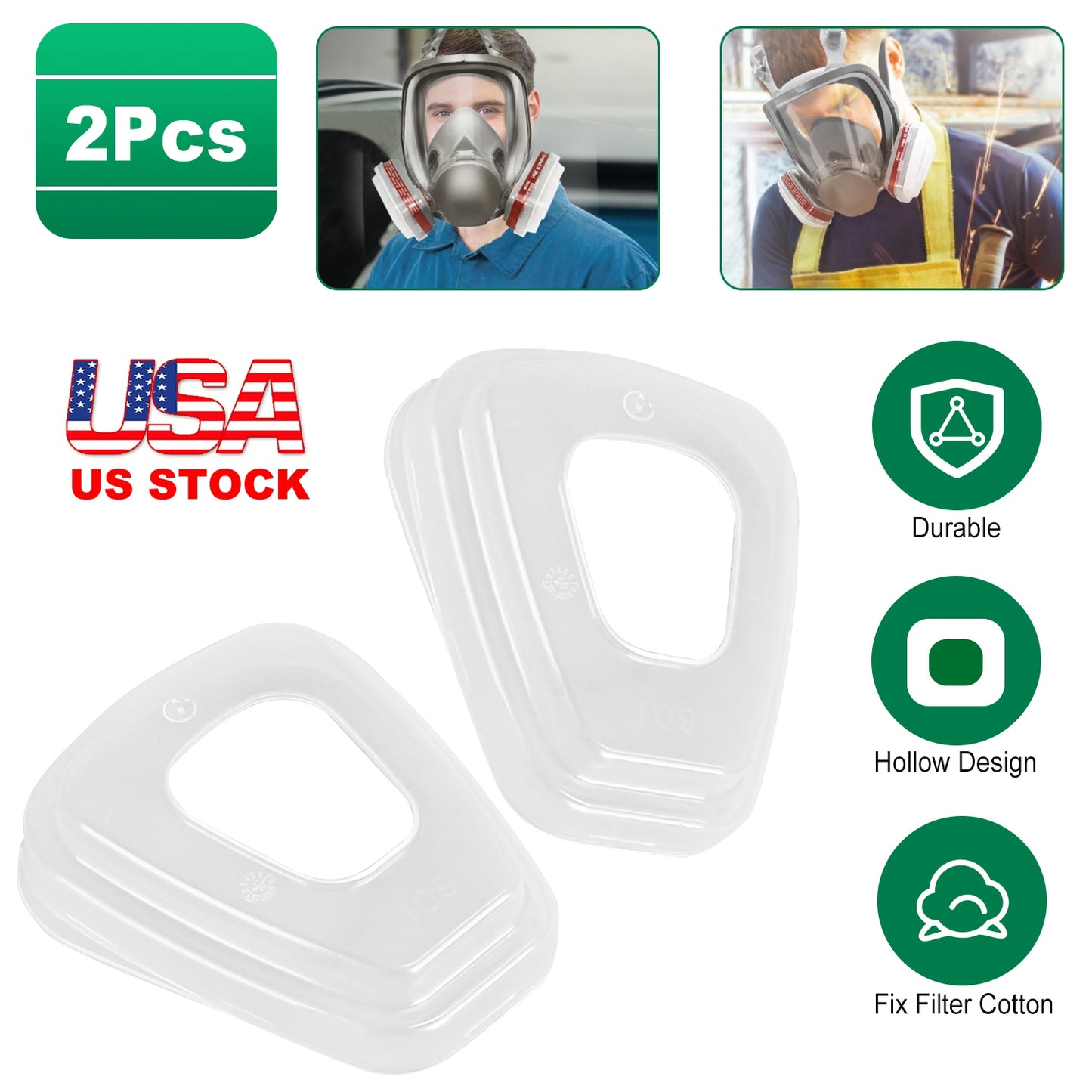 2Pcs Filter Covers 6001 Organic Vapor Cartridge Cover Fit for T-Shape Filter Box