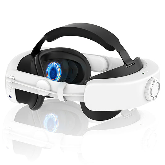 Adjustable Head Strap Compatible with Oculus/Meta Quest 3 VR Accessories Charging Headband Pressure-free Elite Strap with 6000mAh Rechargeable Battery
