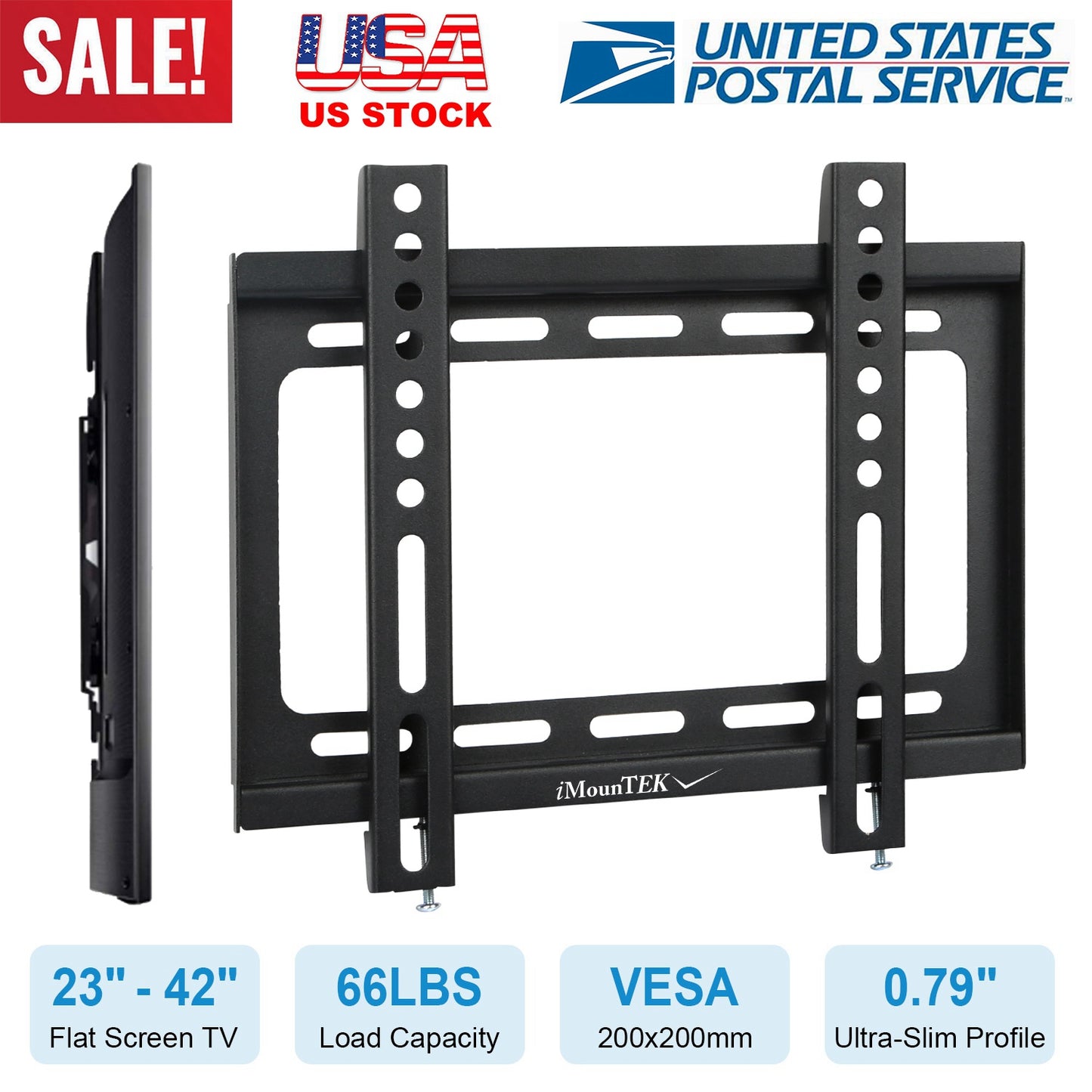 Fixed TV Wall Mount Bracket for 23"-42" LED/LCD/PLASMA Flat TV VESA 200x200mm