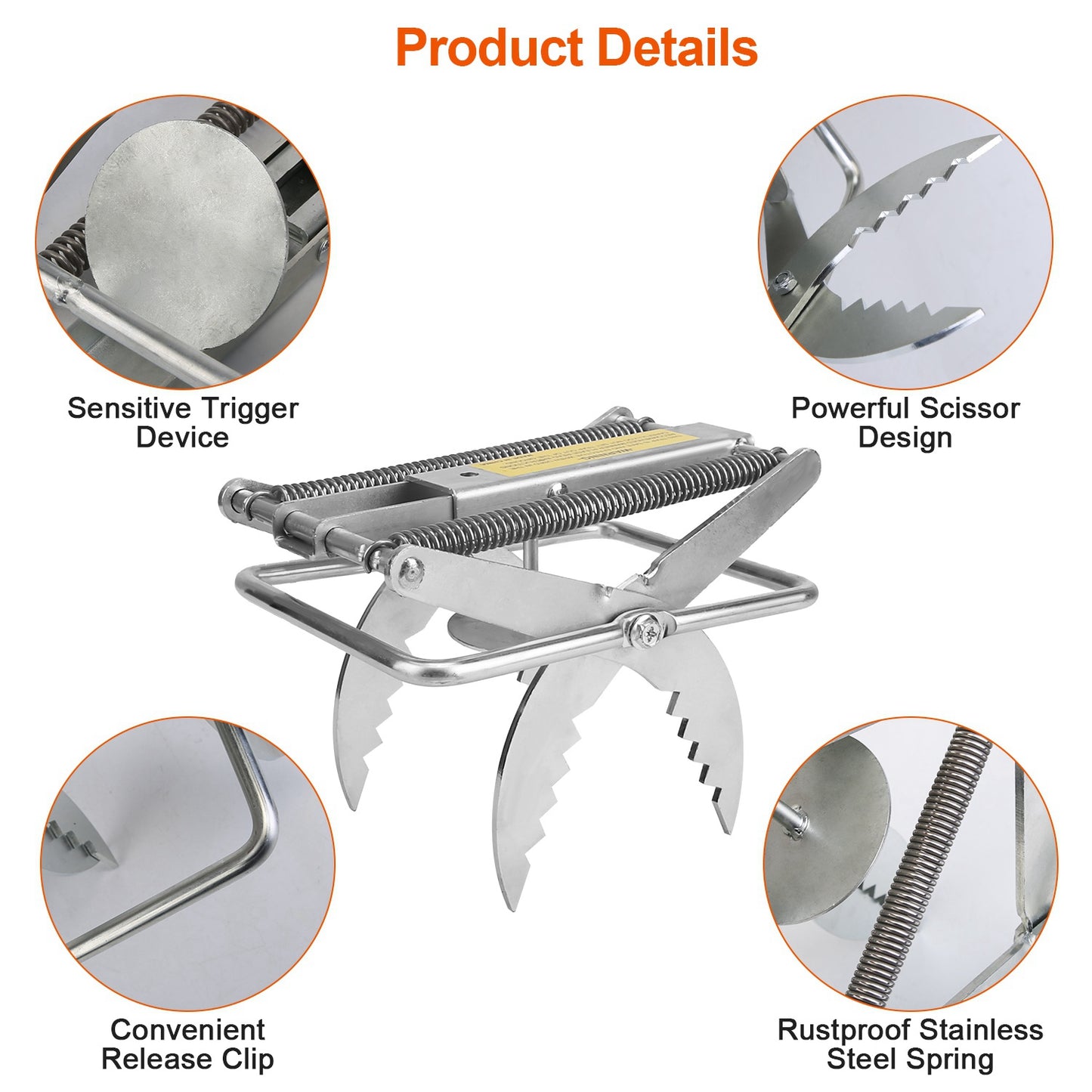 2PCS Easy Setup Mole Traps Outdoor Reusable Scissor Mole Gopher Rodent Control Trap Solid Metal Material For Lawn Garden Yard