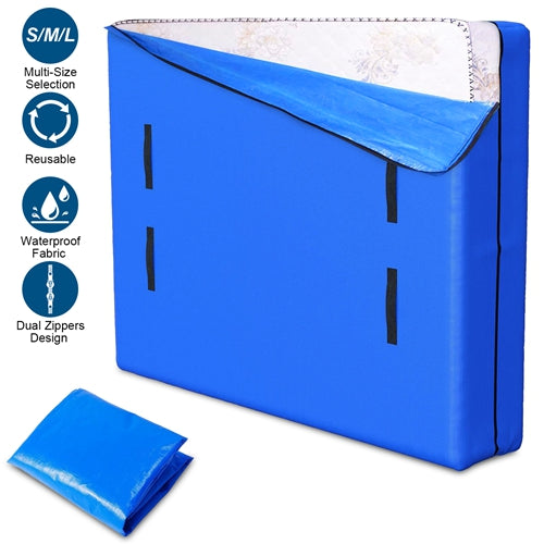 Reusable Mattress Bag for Moving Storage Waterproof Mattress Cover with Strong Wide Opening Zipper Strap Handles Mattress Protector Moving Supplies