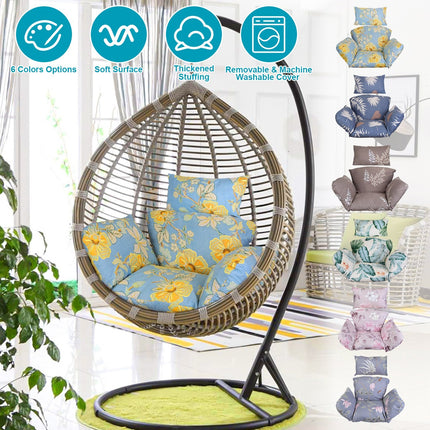 Egg Chair Cushion with Headrest - Thick Padded Swing Seat