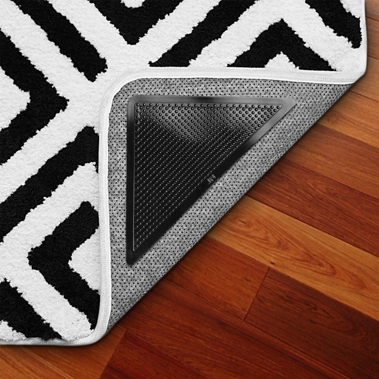 16Pcs Area Rug Gripper Pad Non Slip Anti Curling Carpet Mat Gripper Self- Adhesive Reusable Washable Renewable Hard Wood Floor Safe