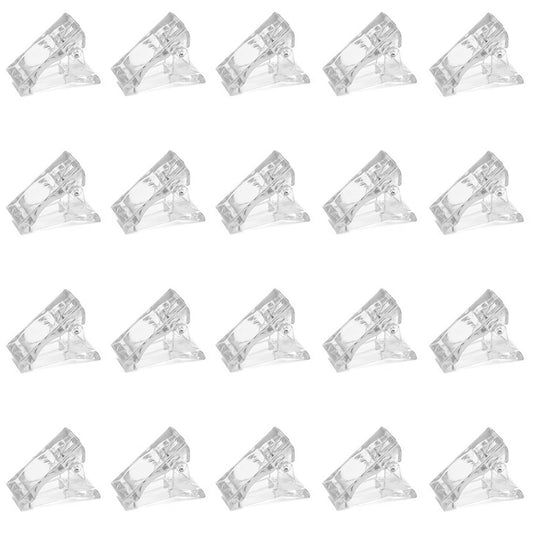 20Pcs Nail Tip Clips Quick Building Poly Gel UV LED Builder DIY Transparent Finger Tip Extension Tool