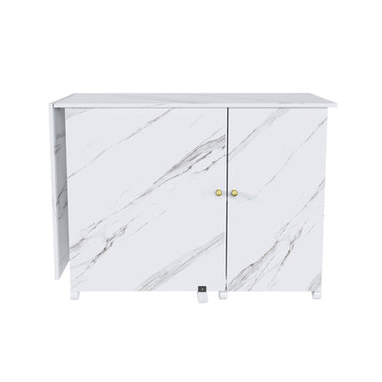 57.5" Foldable Sewing Machine Table with Storage & Casters