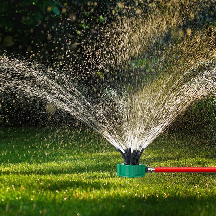 12-Tube Automatic Lawn Sprinkler with 360° Rotation