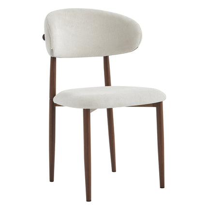 Upholstered Dining Chairs Set of 2 with Curved Back