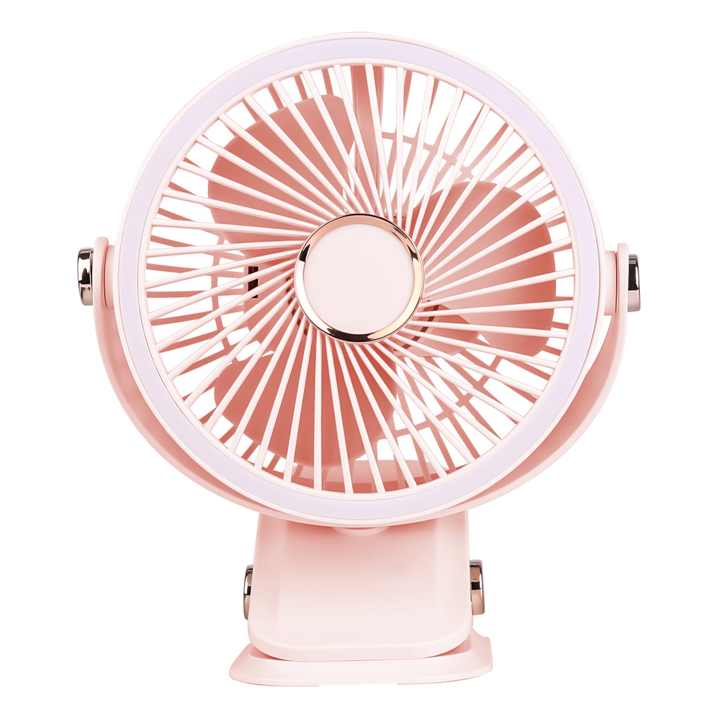 Portable Quiet Clip On Fan With 5 Speeds 3 Brightness 720¡ Fully Adjustable Angle Type-C Rechargeable Clip Desk Wall Mounted Fan For Camping Office Ho
