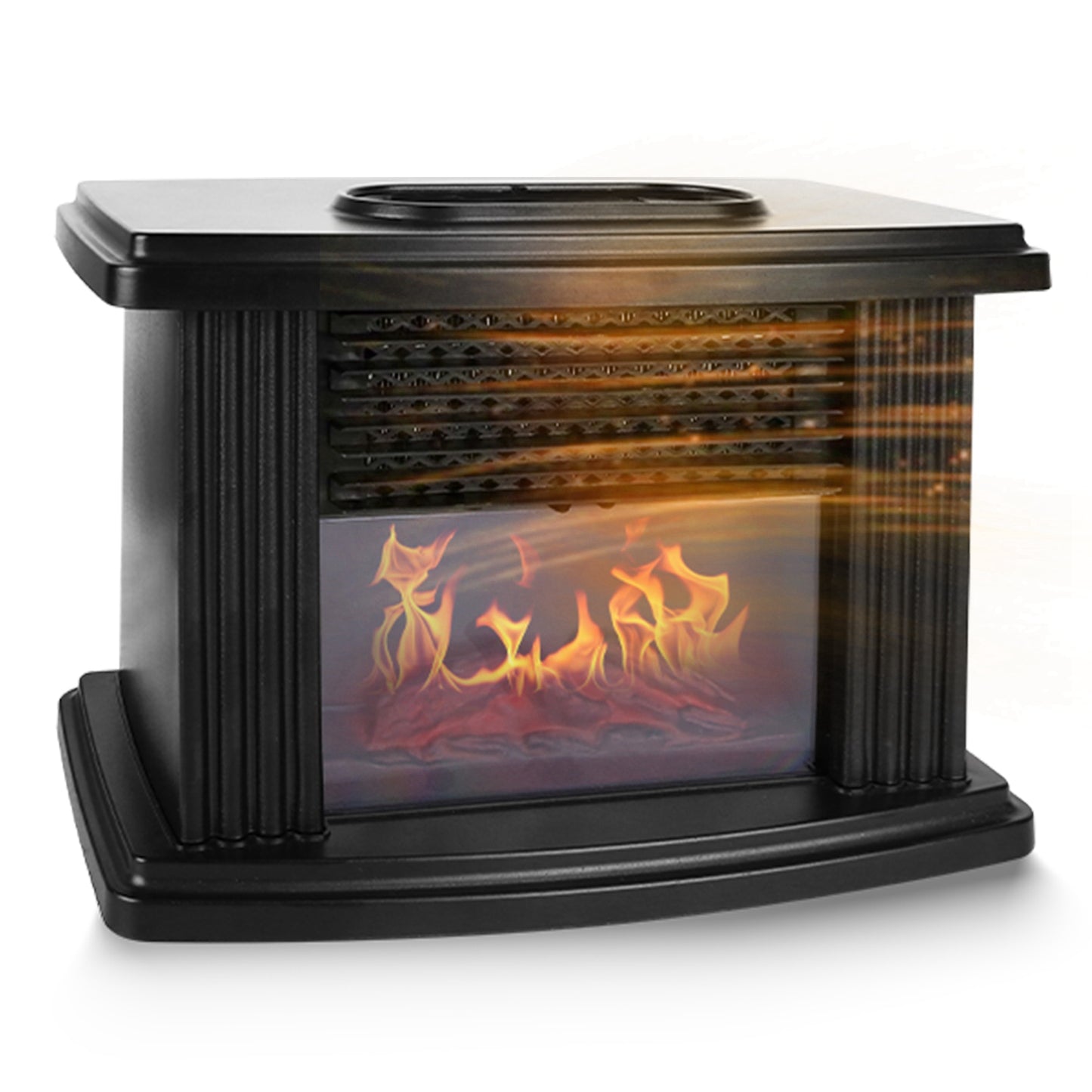 Electric Fireplace Heater 800W Artificial Flame Stove Heater with Accurate Digital Thermostat Timer Setting Remote Control Overheating Protection For