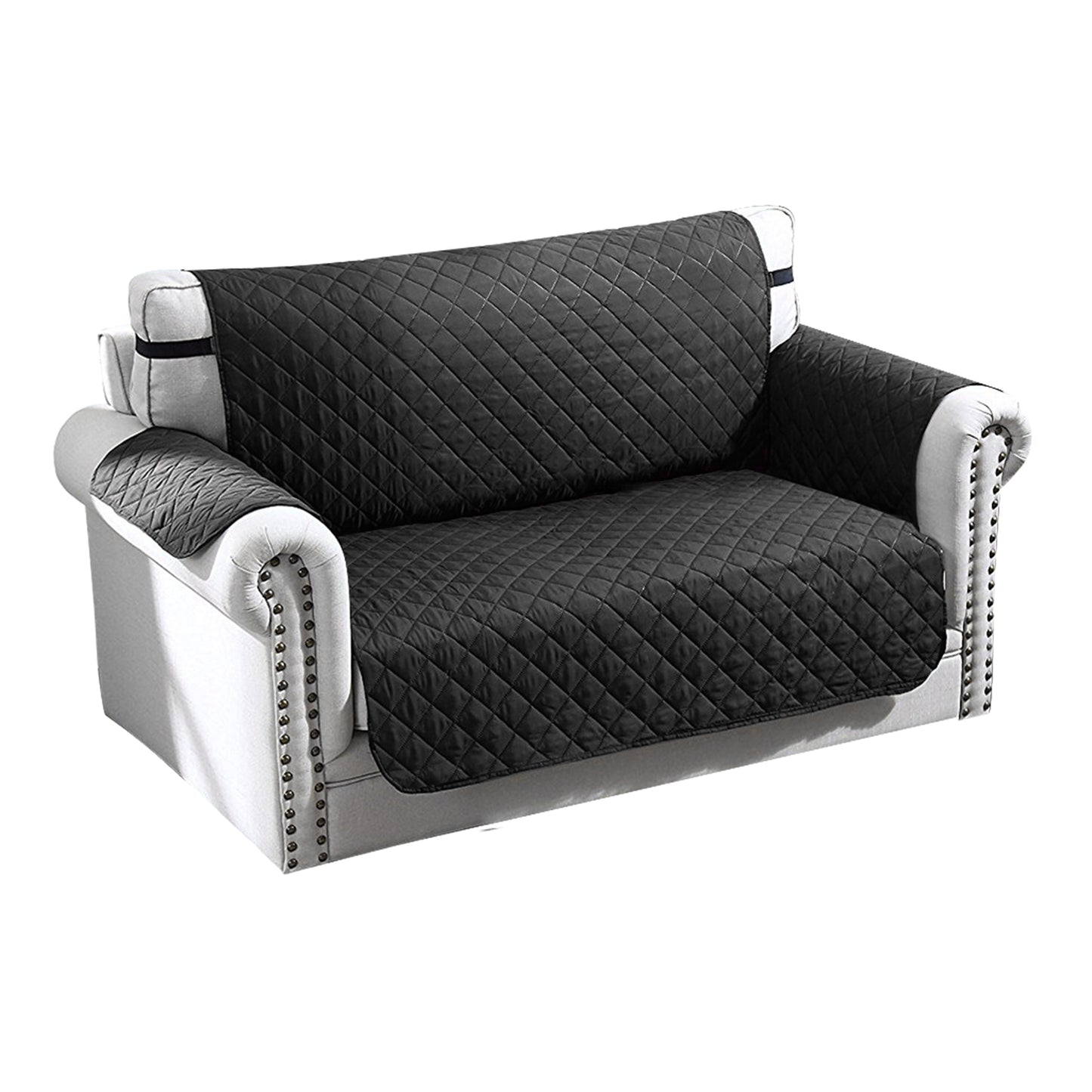 Reversible Sofa Cover Chair Loveseat Couch Microfiber Slipcover Cushion Furniture Protector Shield Water-Resistant w/ Elastic Strap for Kids Pet Dog C