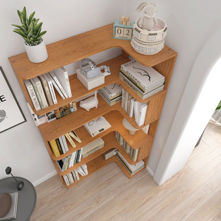 5-Tier L-Shaped Corner Bookshelf with 6 Open Shelves
