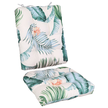2Pcs Waterproof Rocking Chair Cushion Upper And Lower Back And Seat Sets with Non-Slip Ties Oxford Cloth Surface Polyester Filling Comfortable for Ind